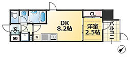 セレニテ神戸駅前アリエ 1DKの間取図画像