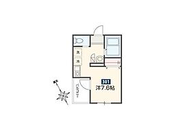 ゴールデンハウス平井 3階1Kの間取り