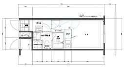 エクシード大名 1Kの間取図画像