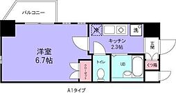 グランシャルム浦安 3階1Kの間取り