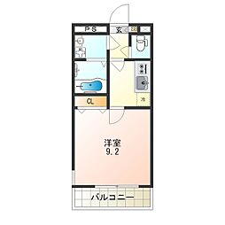 Amour彩都1 1Kの間取図画像