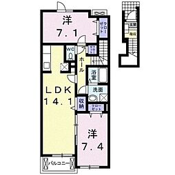 サンパティーク1 2LDKの間取図画像