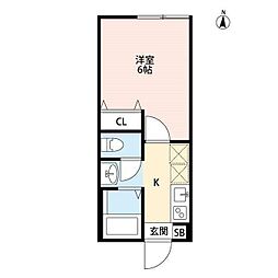 京急空港線 糀谷駅 徒歩7分の賃貸アパート 2階1Kの間取り