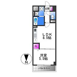 リアライズ今里南 1LDKの間取図画像