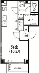 都営大江戸線 清澄白河駅 徒歩4分の賃貸マンション 1階ワンルームの間取り