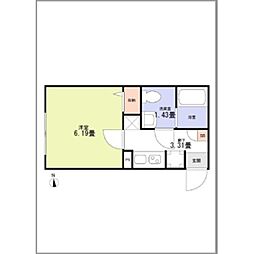 (仮称)草加市瀬崎新築アパート 1Kの間取図画像