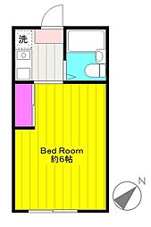K&Mランド ワンルームの間取図画像