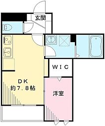 カーサクレール 1DKの間取図画像