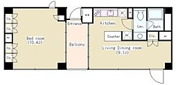 パークアクシス渋谷 1LDKの間取図画像
