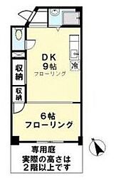 コーポ高輪台 1DKの間取図画像