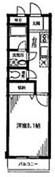 ベルーテ 3階1Kの間取り
