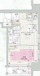エステムプラザ飯田橋タワーレジデンス 1DKの間取図画像