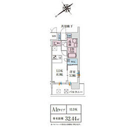 スプランディッド堺東DUE 1LDKの間取図画像