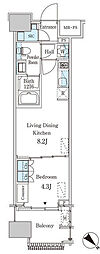 レガシス中目黒 1LDKの間取図画像