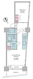 レジディア目黒3 1LDKの間取図画像