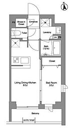 コンフォリア戸越公園 4階1LDKの間取り