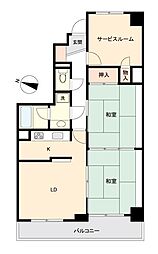 JR仙山線 東照宮駅 徒歩14分の賃貸マンション 9階2SLDKの間取り