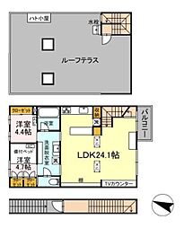 牛込神楽坂ハウス 2LDKの間取図画像