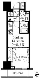 ルフォンプログレ文京湯島 1DKの間取図画像
