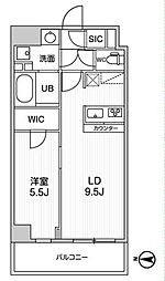 ALTERNAKIKUKAWA2 1LDKの間取図画像