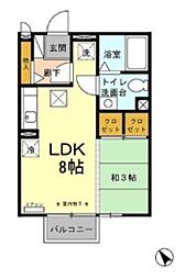 みそのハウス 1LDKの間取図画像