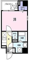 ボヌールお茶の水 1Kの間取図画像