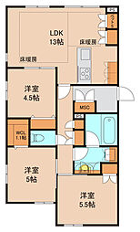 ソフィア南流山 1階3LDKの間取り