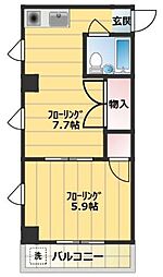 榮ビル 1DKの間取図画像