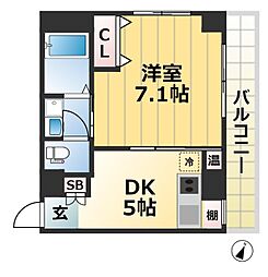 セレブコート2 1DKの間取図画像
