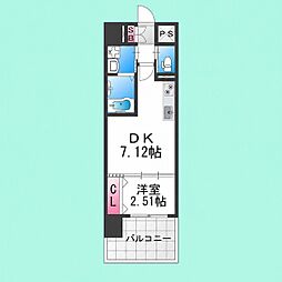 テラ浅香山 1DKの間取図画像