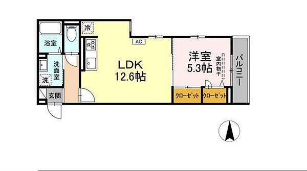 神奈川県川崎市多摩区長尾１丁目(賃貸アパート1LDK・1階・43.13㎡)の写真 その2