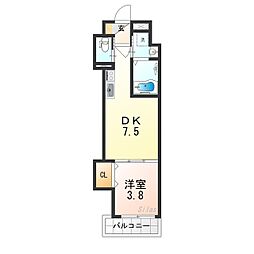 近鉄大阪線 弥刀駅 徒歩3分の賃貸アパート 3階1DKの間取り