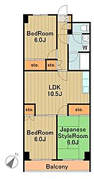 プランドール 4階3LDKの間取り