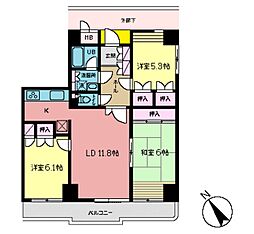 かさぷらた 3LDKの間取図画像
