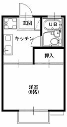 マロンハイツ 1Kの間取図画像