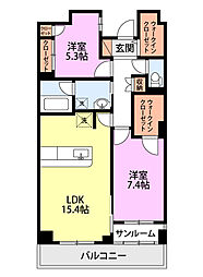 パルステージ関屋 2LDKの間取図画像