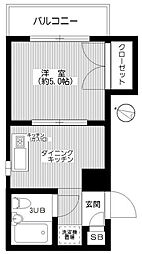 ファーストハウス生田 1DKの間取図画像