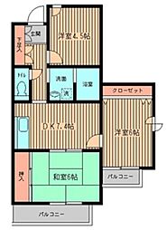 シティーコート矢向 3DKの間取図画像