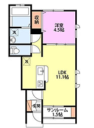 キャトルセゾン3 1LDKの間取図画像