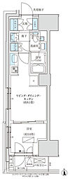 パークアクシス品川天王洲アイル 1LDKの間取図画像