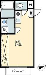 JR横浜線 古淵駅 徒歩9分の賃貸マンション 1階ワンルームの間取り