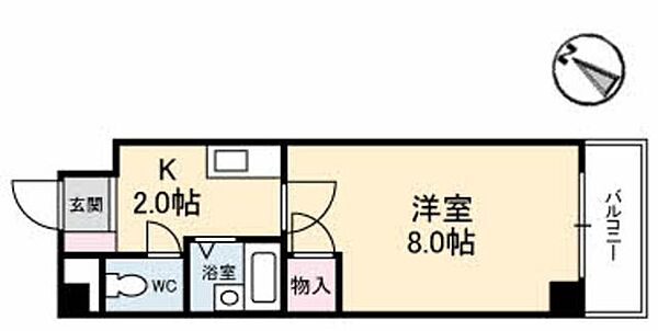 グランドール宮の町 A0201｜広島県安芸郡府中町宮の町１丁目(賃貸マンション1K・2階・24.51㎡)の写真 その2