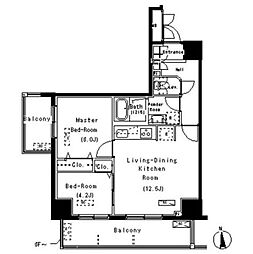ParkAxis元浅草STAGE 2LDKの間取図画像