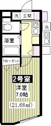 カーサクラウン谷保 1Kの間取図画像