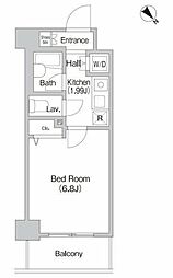 PRIMEURBANオオモリ 1Kの間取図画像