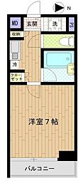 ミッテル三田II 5階1Kの間取り