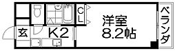 パークリセス 4階1Kの間取り