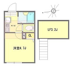 ＡＬＢＡ亀有 3階1Kの間取り