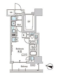 PARKAXIS横濱高島町 ワンルームの間取図画像