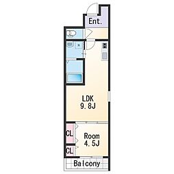 フジパレス市駅東ウエスト 1階1LDKの間取り